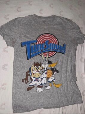 Spirit Gray Tune Squad Graphic Tee with Blue & Red Logo
